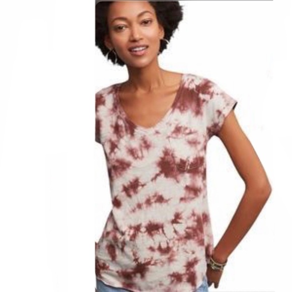 Anthropologie Porridge Tie Dye Pocket Tee - Picture 2 of 10